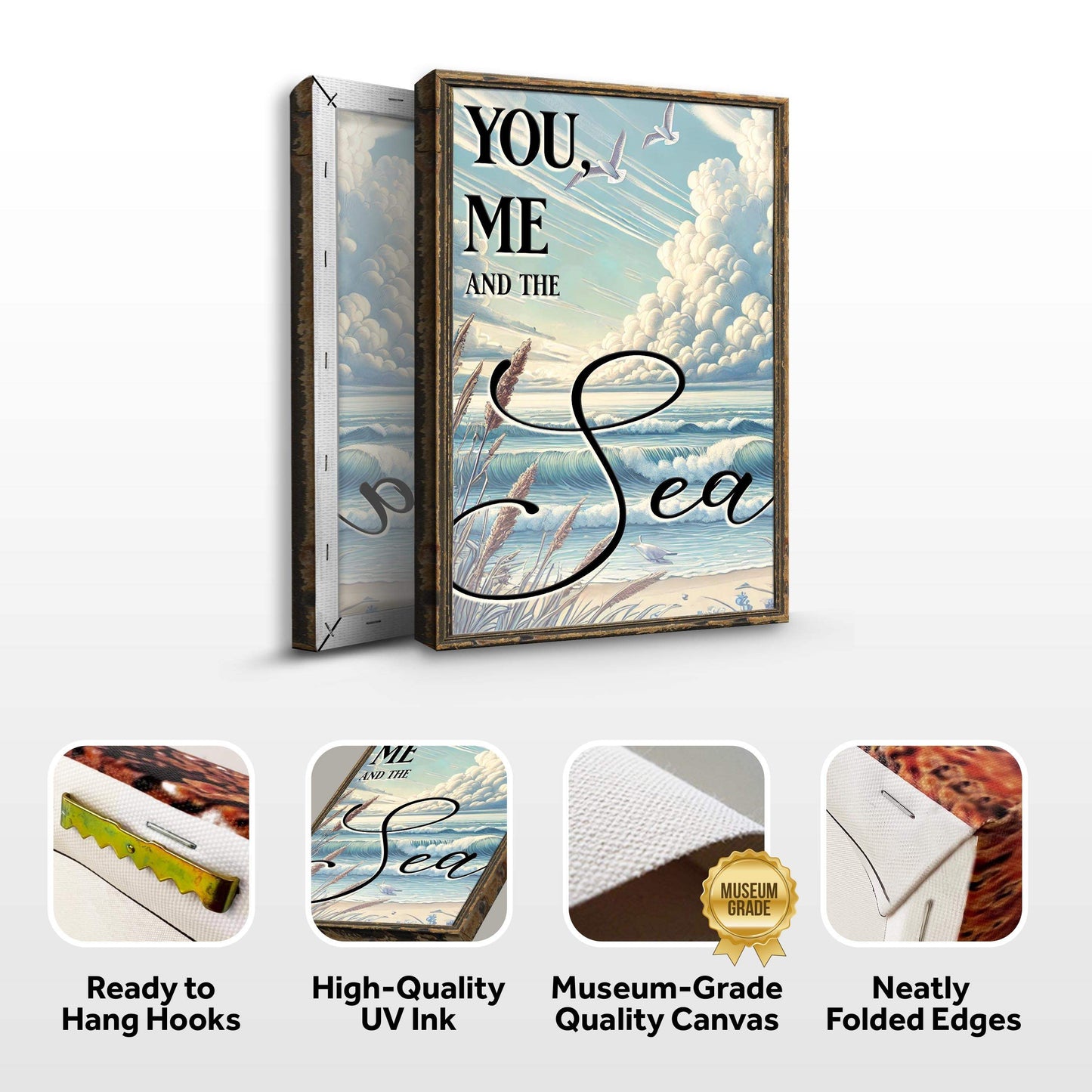 You Me and the Sea Coastal Sign III - Tailored Canvases - Flyclothing LLC
