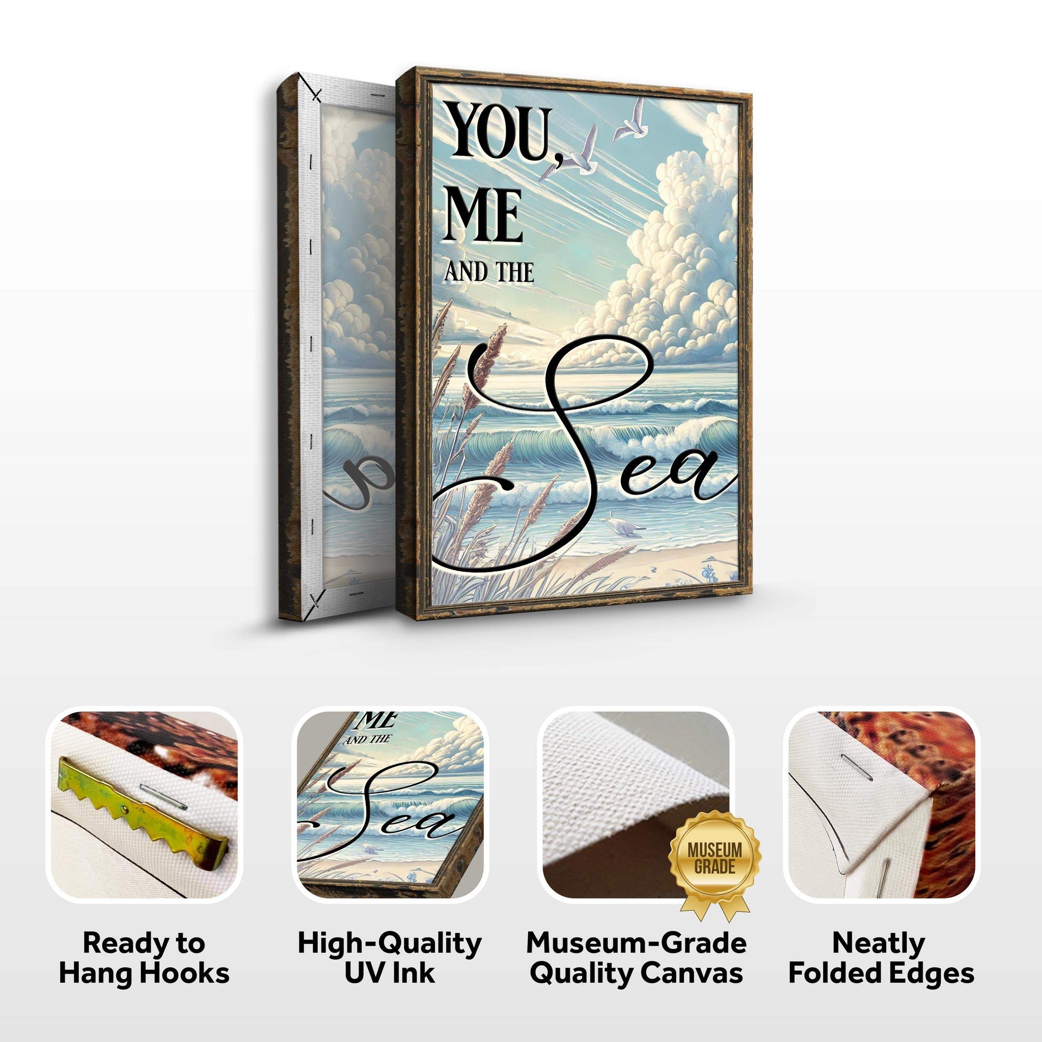 You Me and the Sea Coastal Sign III - Tailored Canvases - Flyclothing LLC