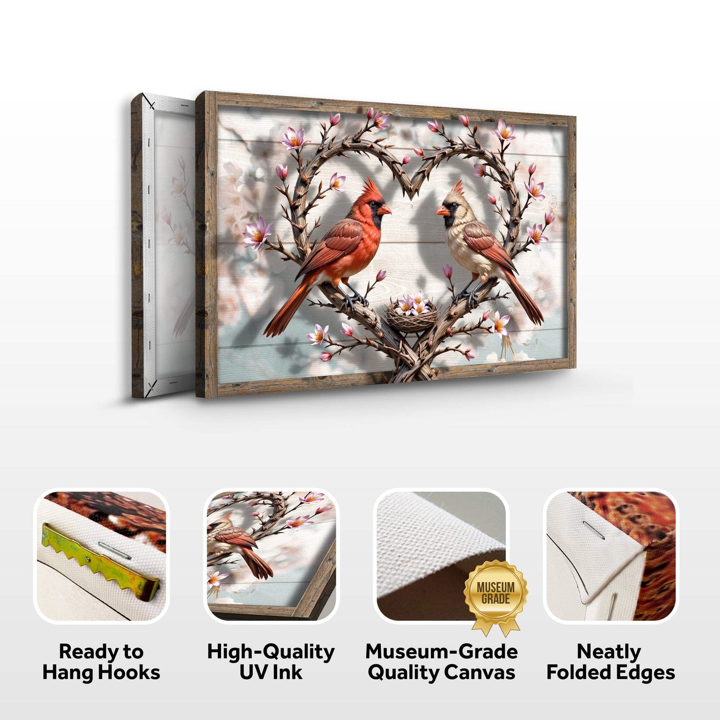 3D Cardinals Wall Art V - Tailored Canvases - Flyclothing LLC