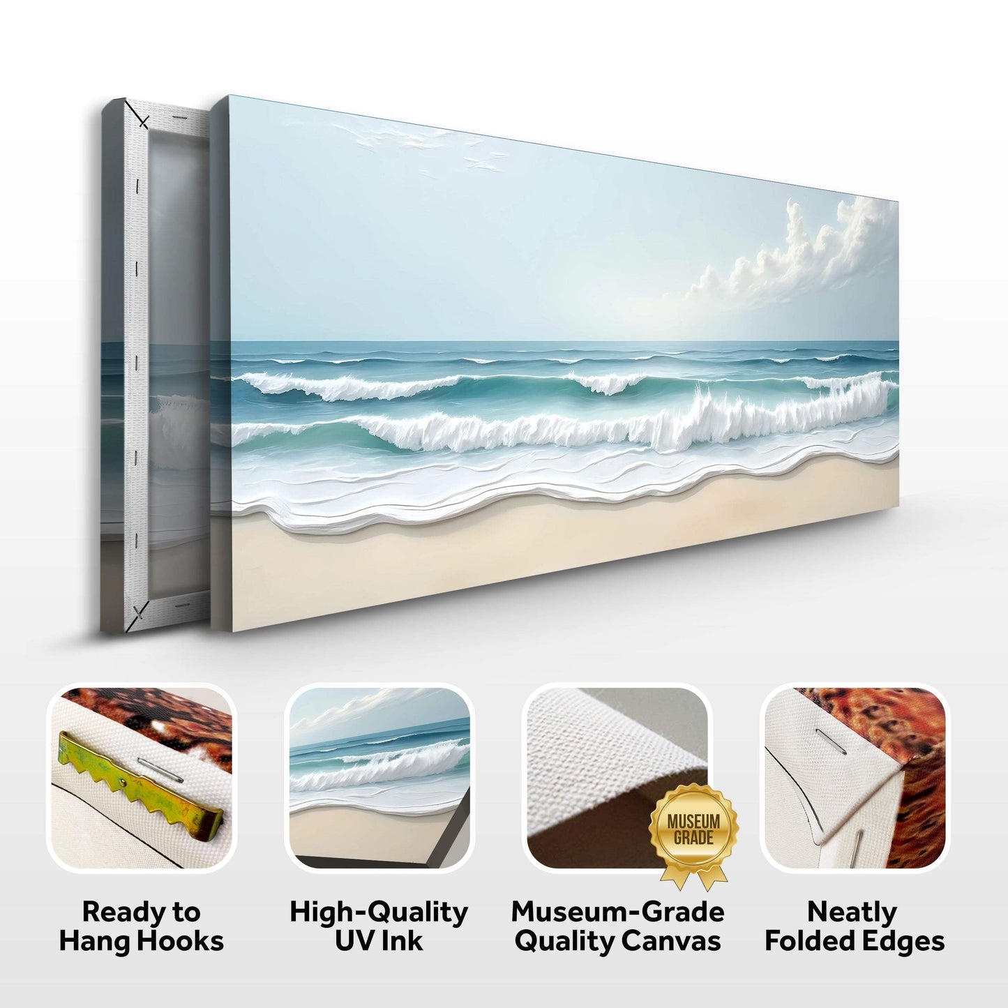 Serene Ocean Wave Coastal Wall Art XIV - Tailored Canvases - Flyclothing LLC