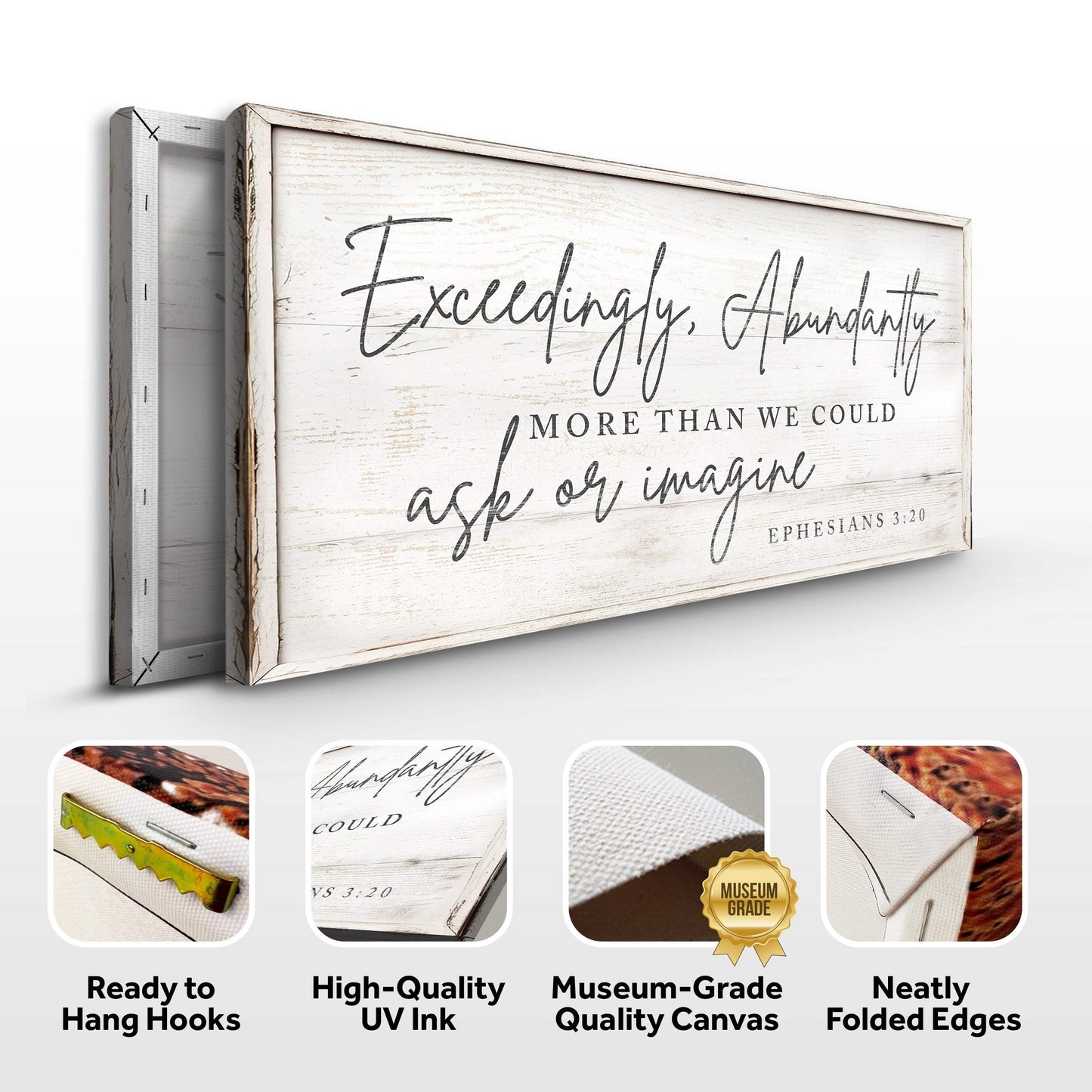 Exceedingly, Abundantly More Than We Could Ask Or Imagine Faith Sign III - Tailored Canvases - Flyclothing LLC