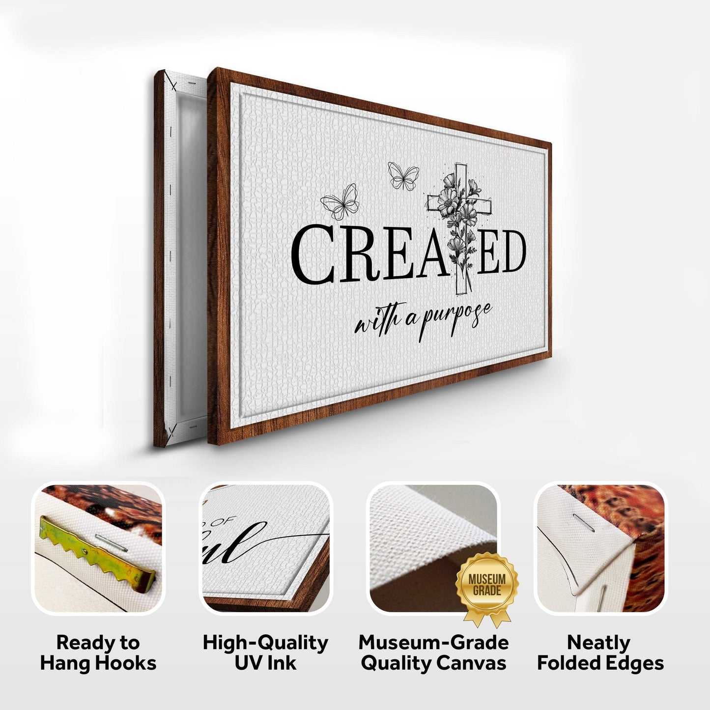 Created With A Purpose Faith Sign II - Tailored Canvases - Flyclothing LLC