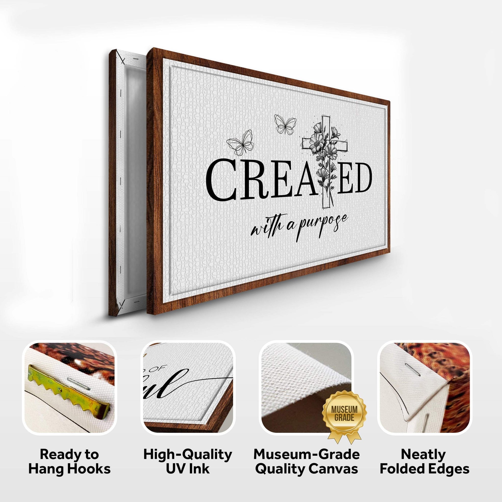 Created With A Purpose Faith Sign II - Tailored Canvases - Flyclothing LLC
