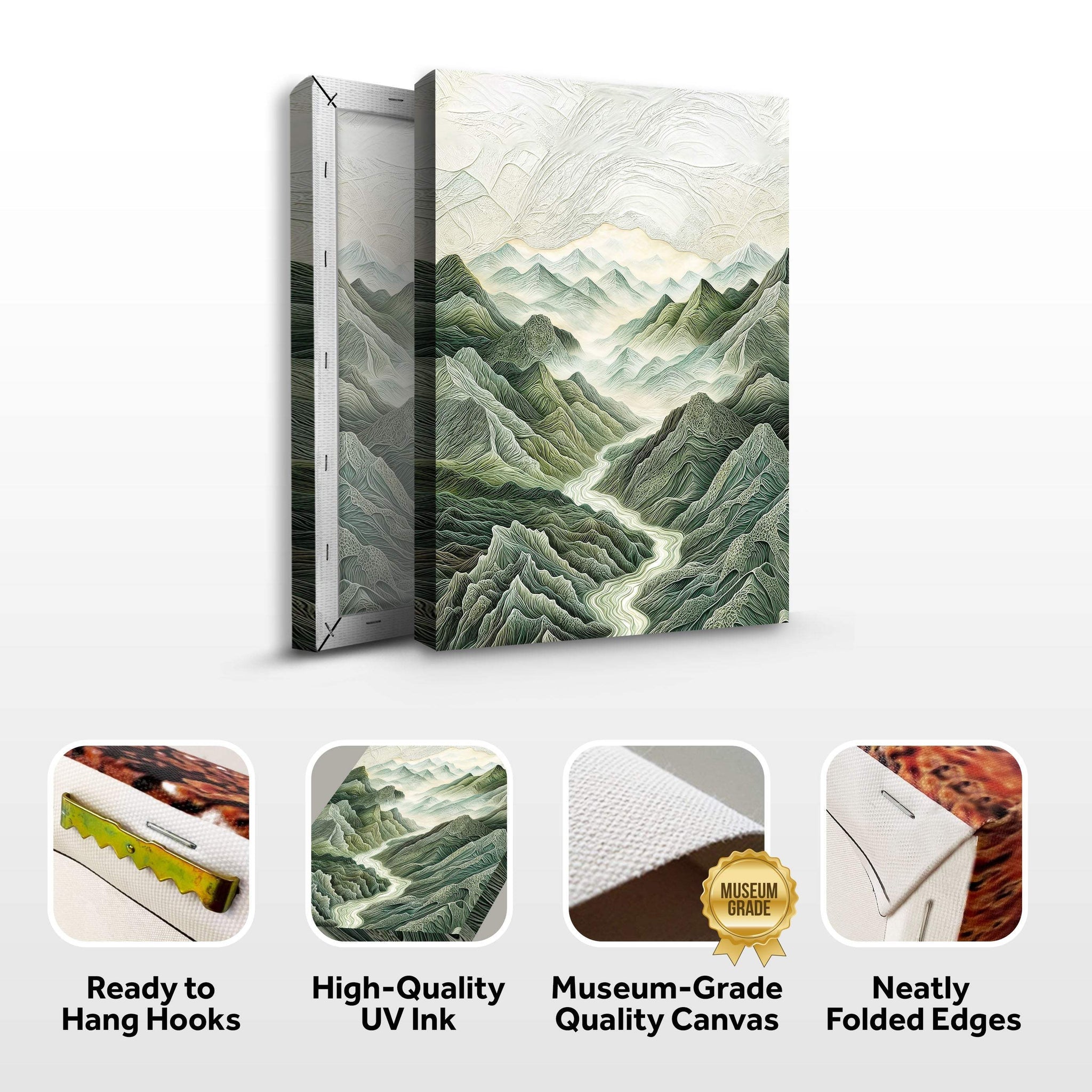 Abstract Mountain and River Landscape Wall Art - Tailored Canvases - Flyclothing LLC