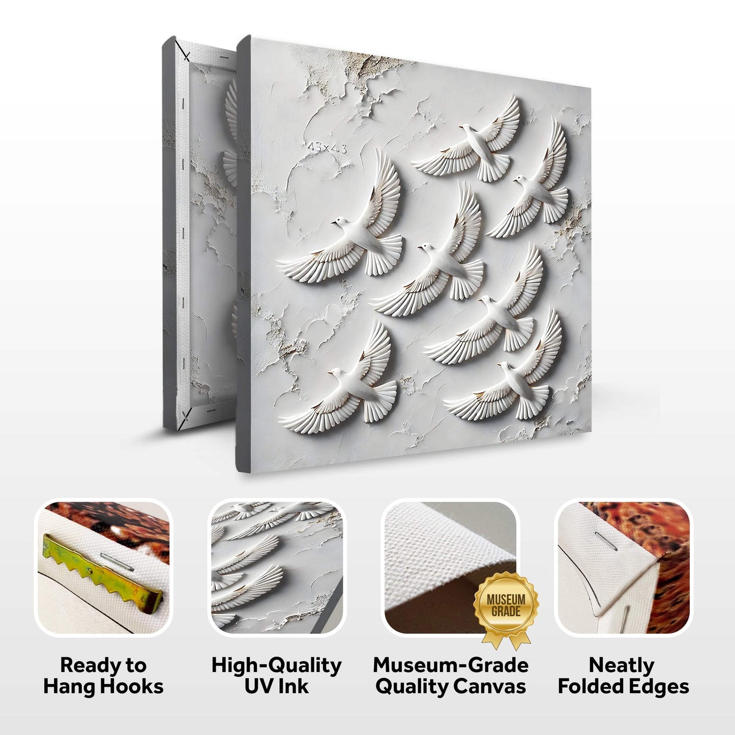 3D Birds Wall Art - Tailored Canvases - Flyclothing LLC