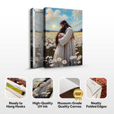 Jesus Hugging Woman Faith Wall Art - Tailored Canvases - Flyclothing LLC