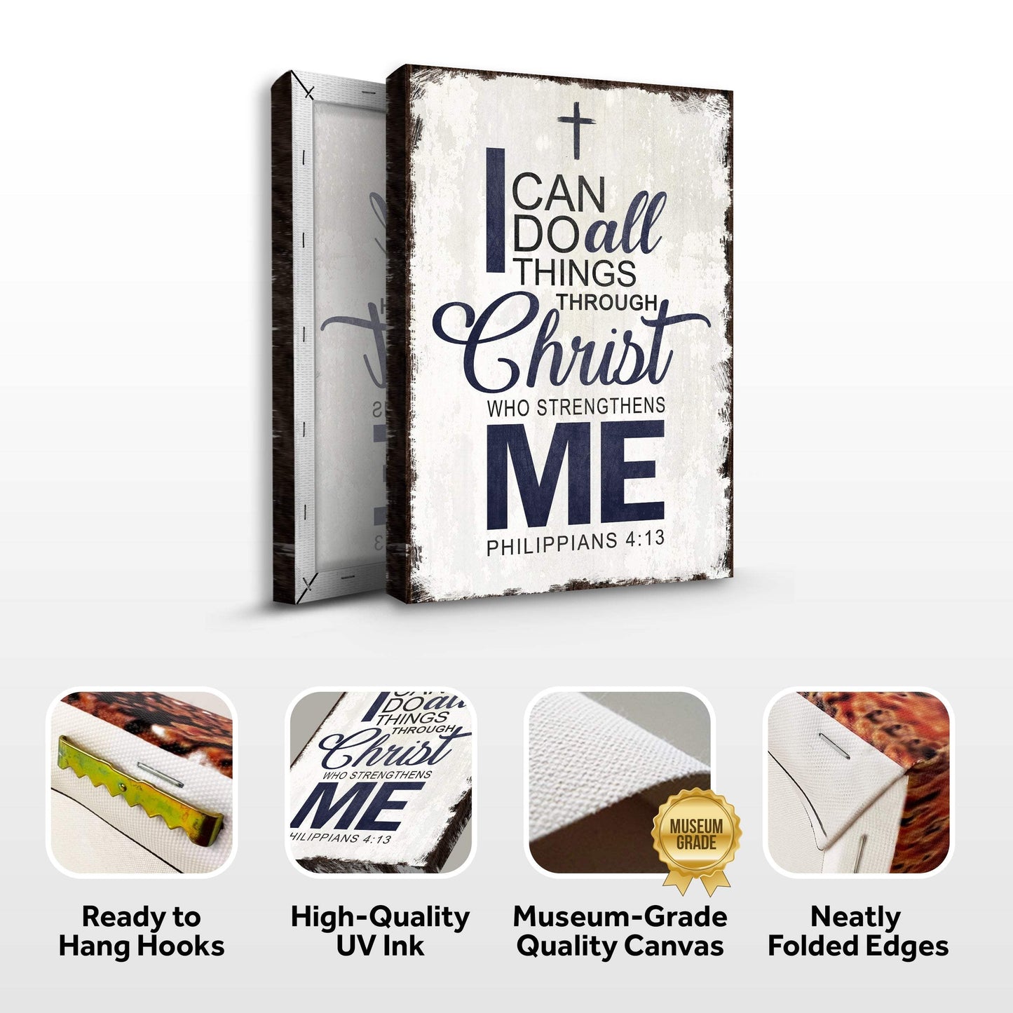 Philippians 4:13 - I Can Do All Things Through Christ Faith Sign II - Tailored Canvases - Flyclothing LLC