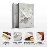 White Butterfly Wall Art - Tailored Canvases - Flyclothing LLC