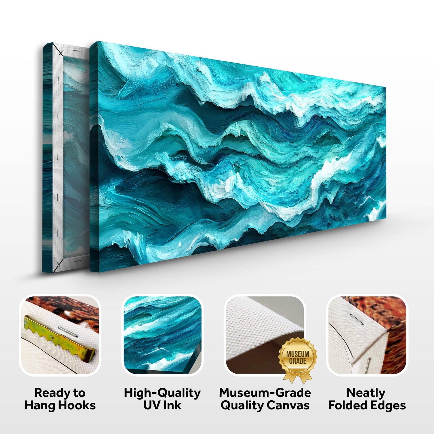 Blue Ocean Coastal Wall Art III - Tailored Canvases - Flyclothing LLC