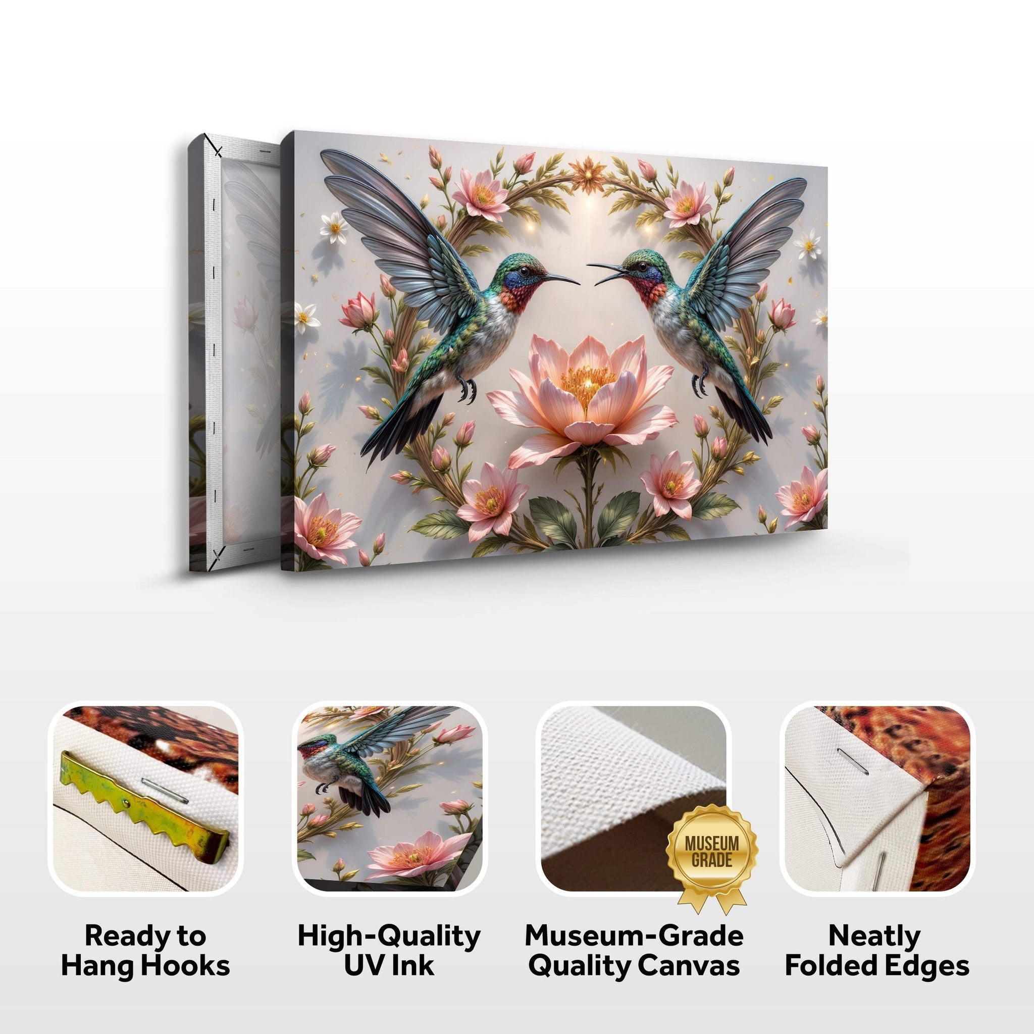3D Hummingbirds Wall Art VI - Tailored Canvases - Flyclothing LLC
