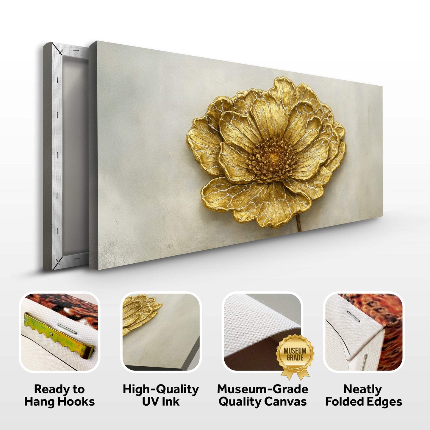 Golden Dandelion Minimalist Abstract Wall Art VI - Tailored Canvases - Flyclothing LLC