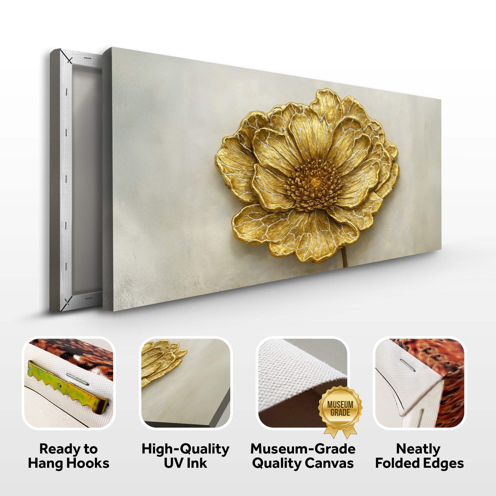 Golden Dandelion Minimalist Abstract Wall Art VI - Tailored Canvases - Flyclothing LLC