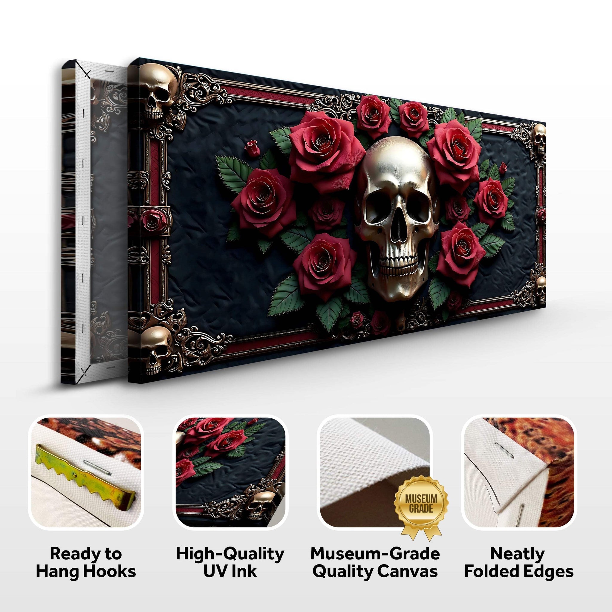 3D Vintage Skull Wall Art III - Tailored Canvases - Flyclothing LLC