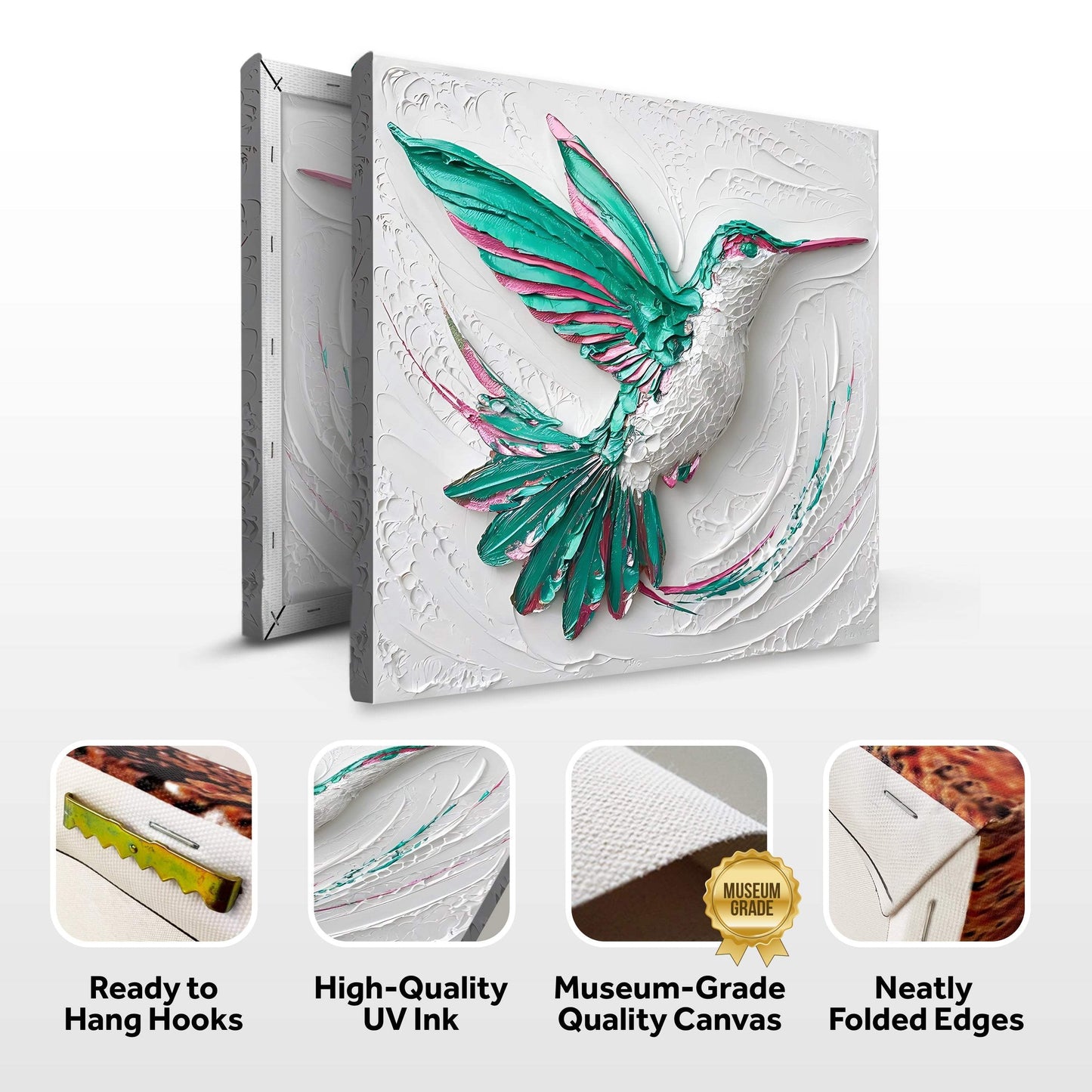 3D Hummingbird Wall Art - Tailored Canvases - Flyclothing LLC