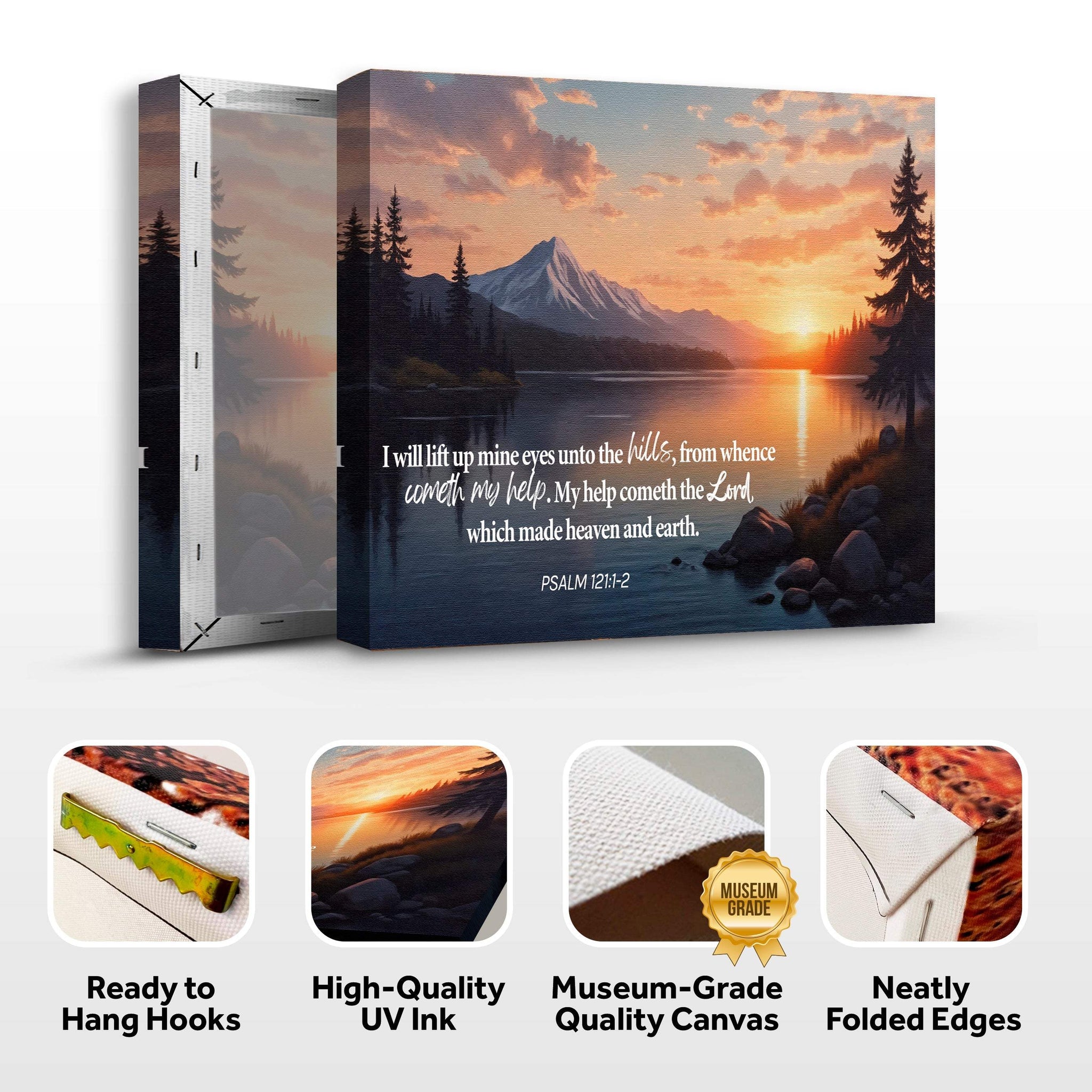 Psalm 121:1-2 - A Song Of Ascents Faith Wall Sign - Tailored Canvases - Flyclothing LLC