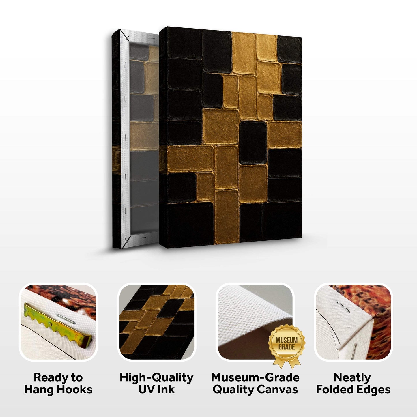 Contemporary Black and Gold Wall Art II - Tailored Canvases - Flyclothing LLC