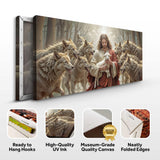 Jesus Protects The Lamb From Wolves Faith Wall Art II - Tailored Canvases - Flyclothing LLC