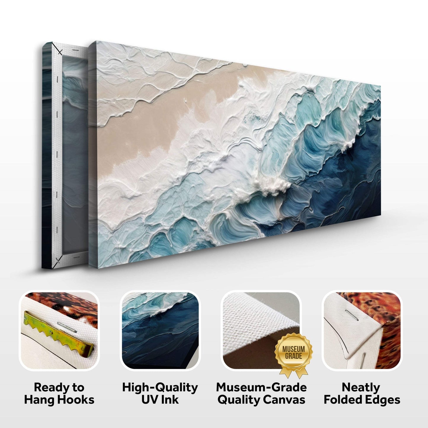 Crashing Coastal Waves Wall Art - Tailored Canvases - Flyclothing LLC