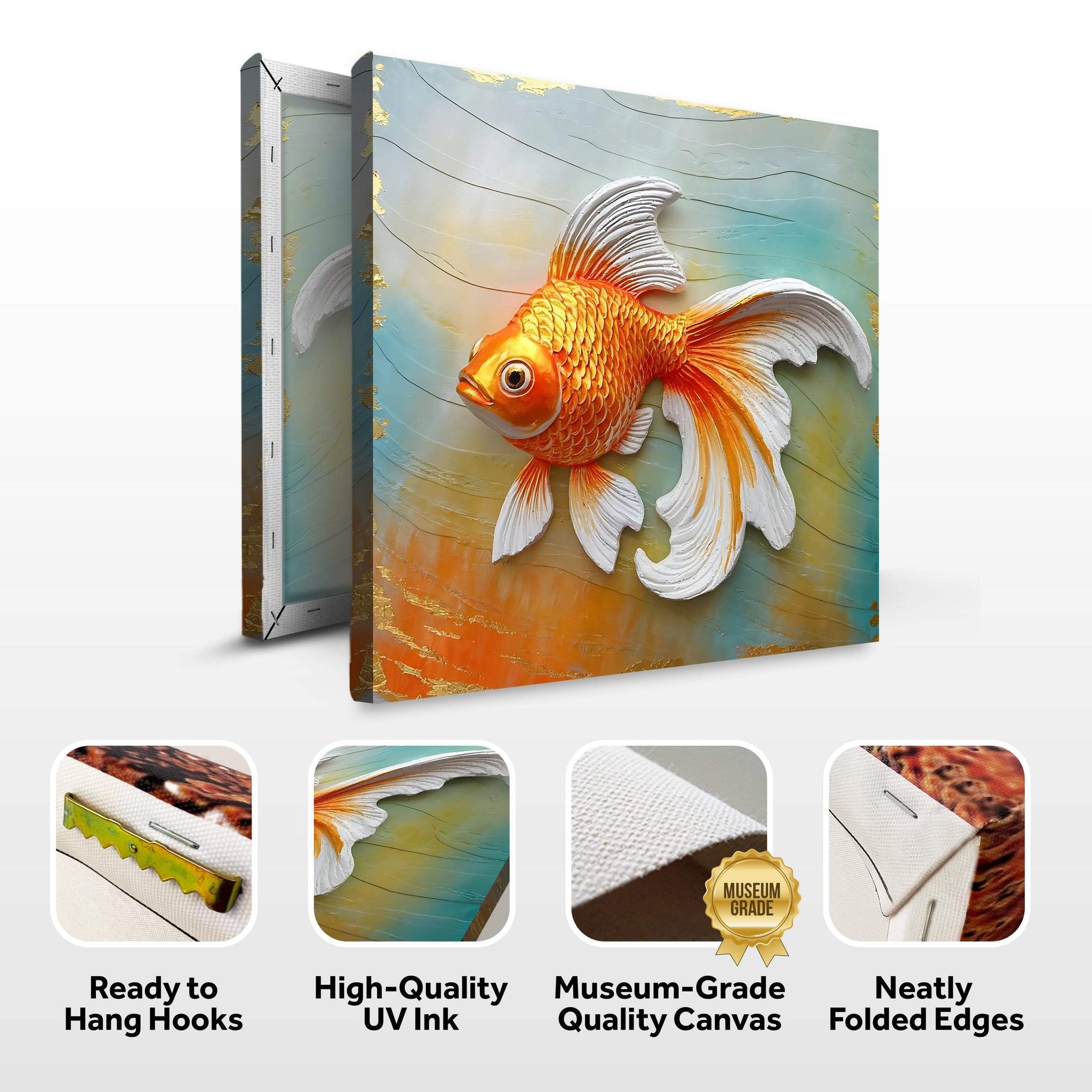 3D Goldfish Wall Art - Tailored Canvases - Flyclothing LLC