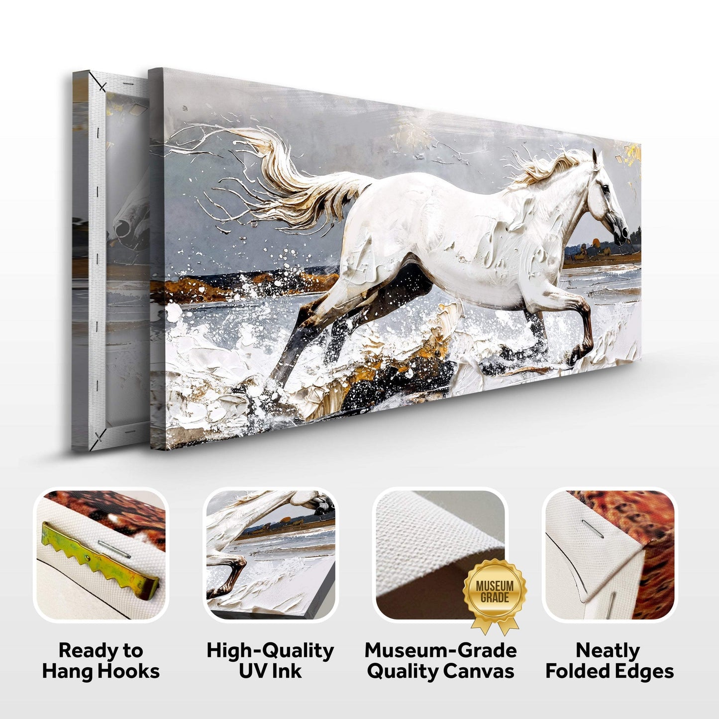 Modern Abstract Horse Wall Art - Tailored Canvases - Flyclothing LLC