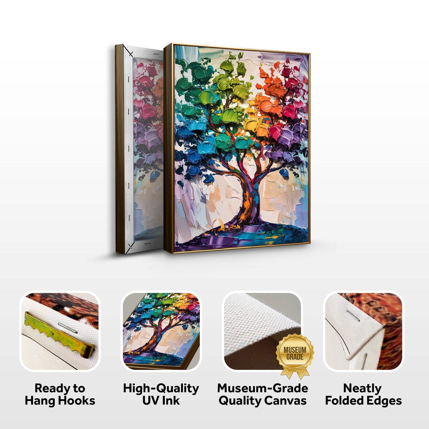 Rainbow Tree Abstract Wall Art - Tailored Canvases - Flyclothing LLC