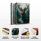 Misty Stag Double Exposure Wall Art - Tailored Canvases - Flyclothing LLC