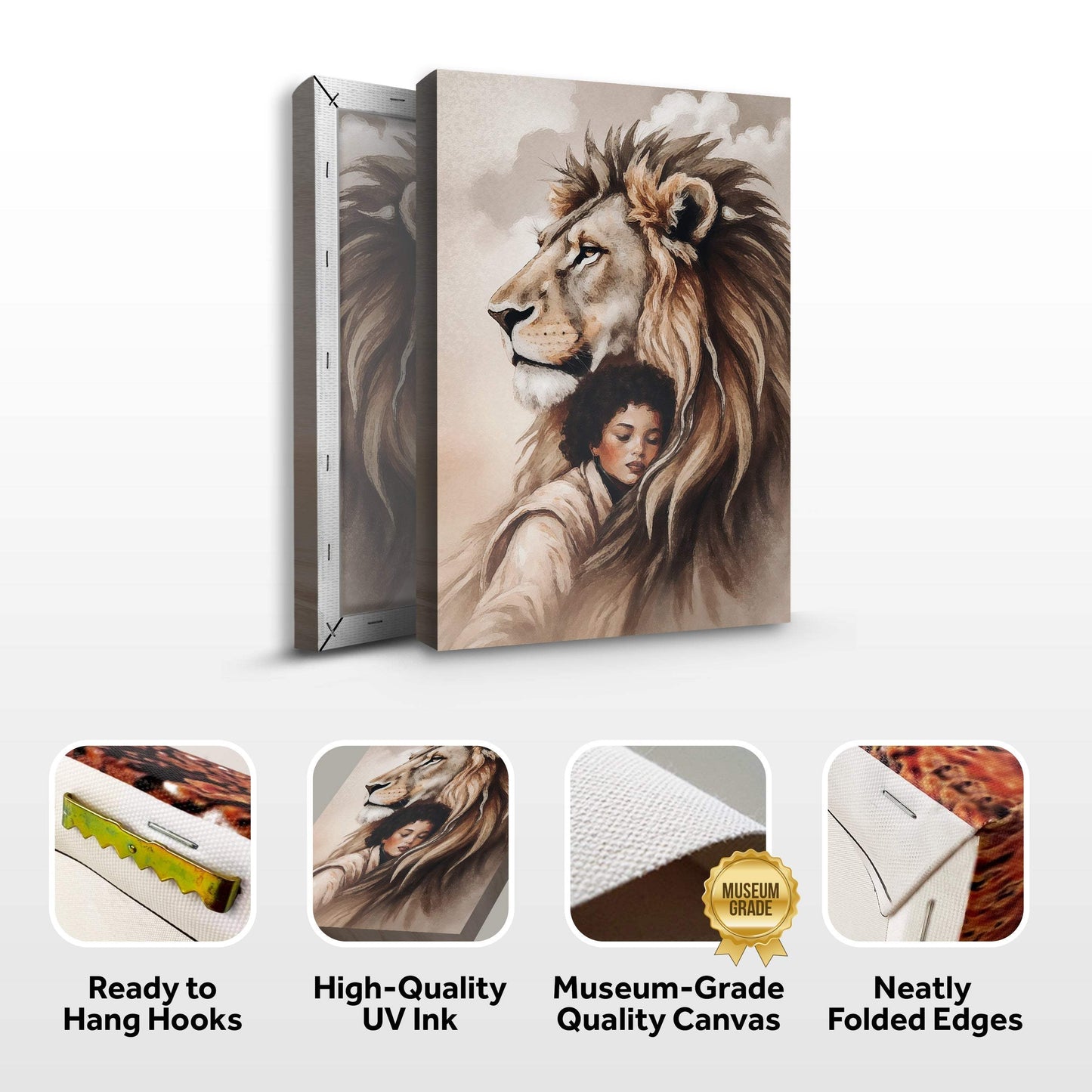 Lion And Girl Faith Wall Art - Tailored Canvases - Flyclothing LLC