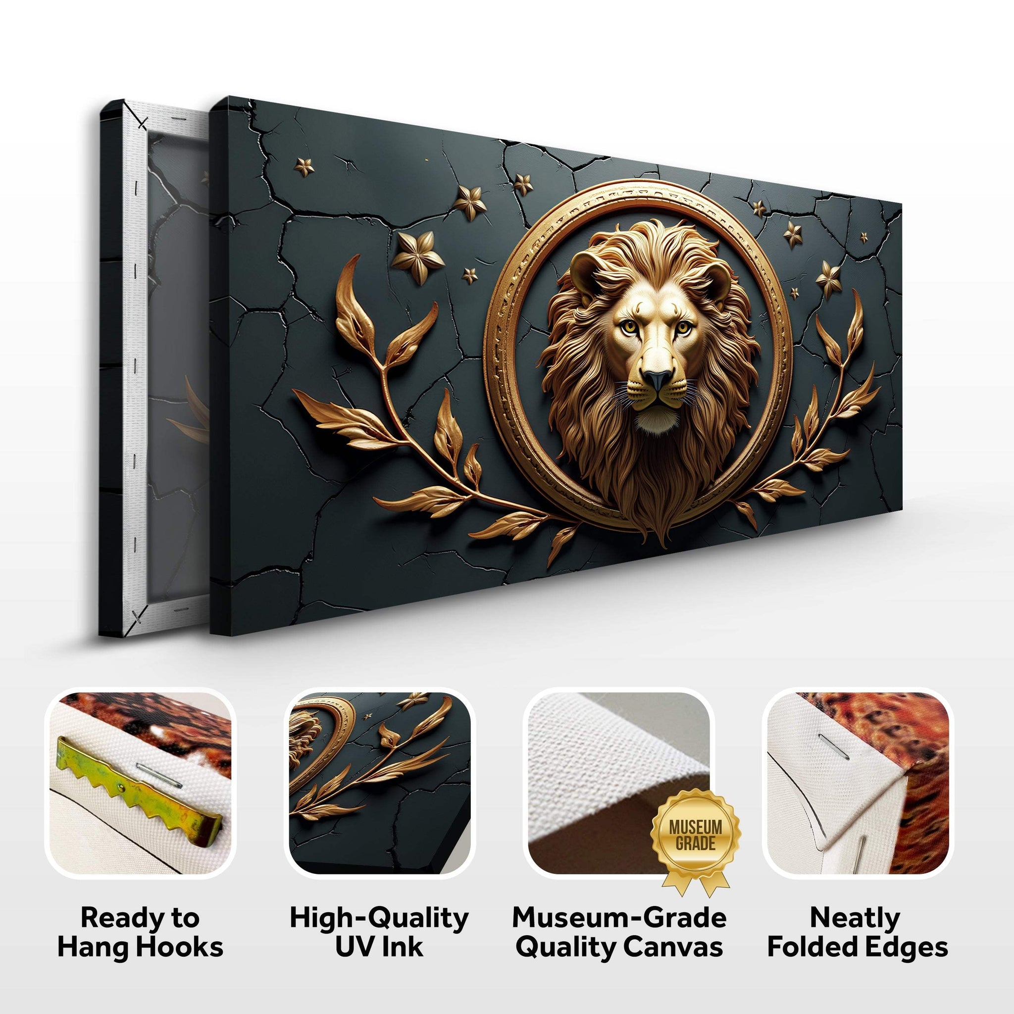 3D Majestic Lion Wall Art - Tailored Canvases - Flyclothing LLC