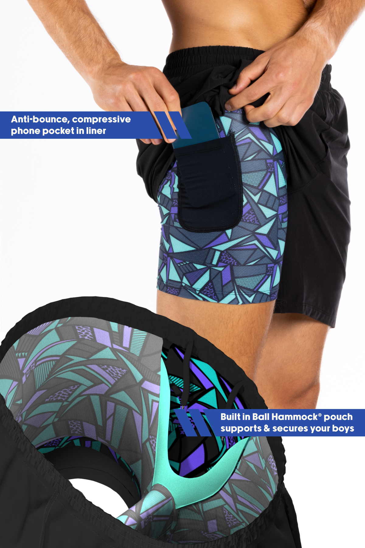 The Anti-Bounce | Black Ball Hammock® 7 Inch Athletic Shorts - Shinesty - Flyclothing LLC