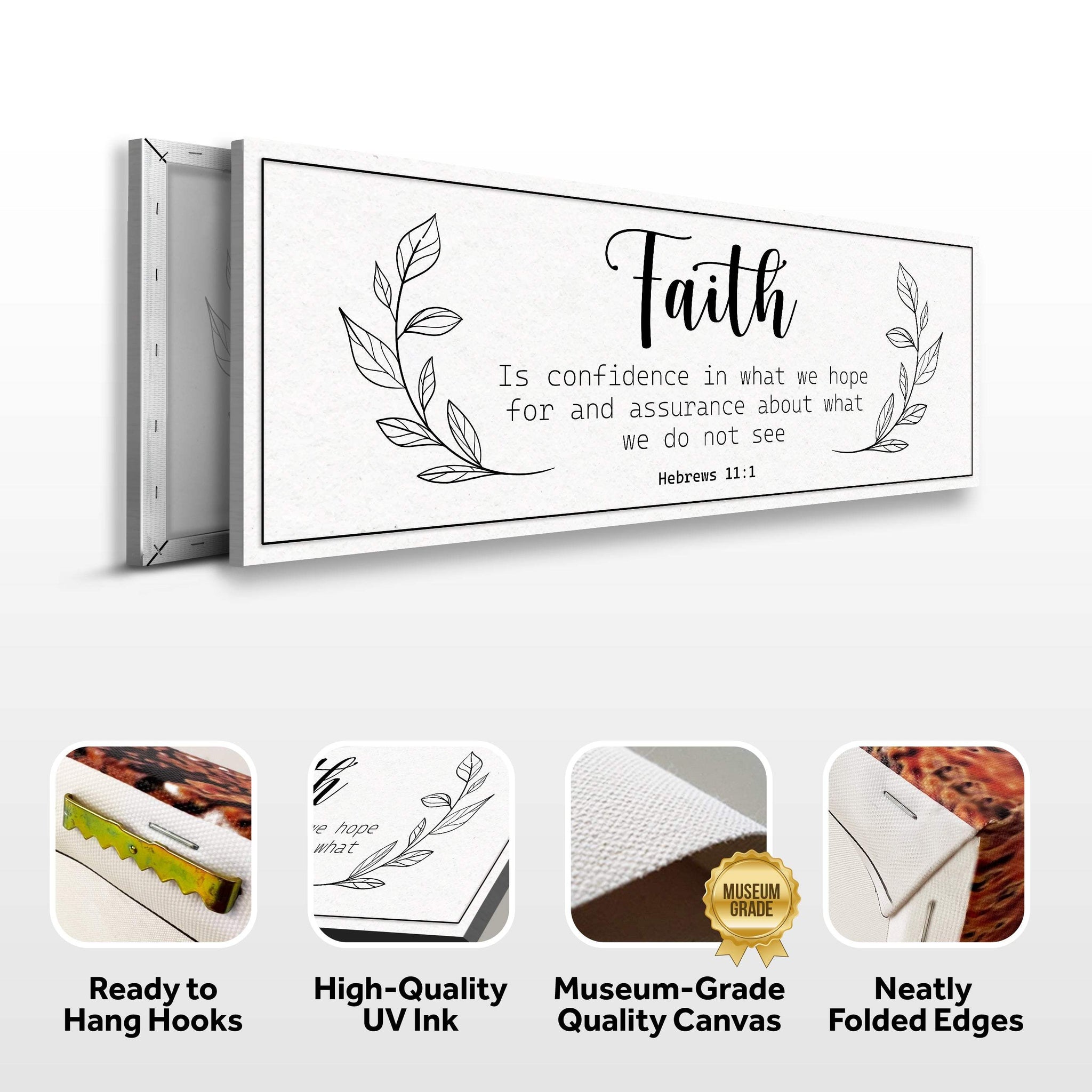 Faith Is Confidence - Hebrews 11:1 Faith Sign - Tailored Canvases - Flyclothing LLC