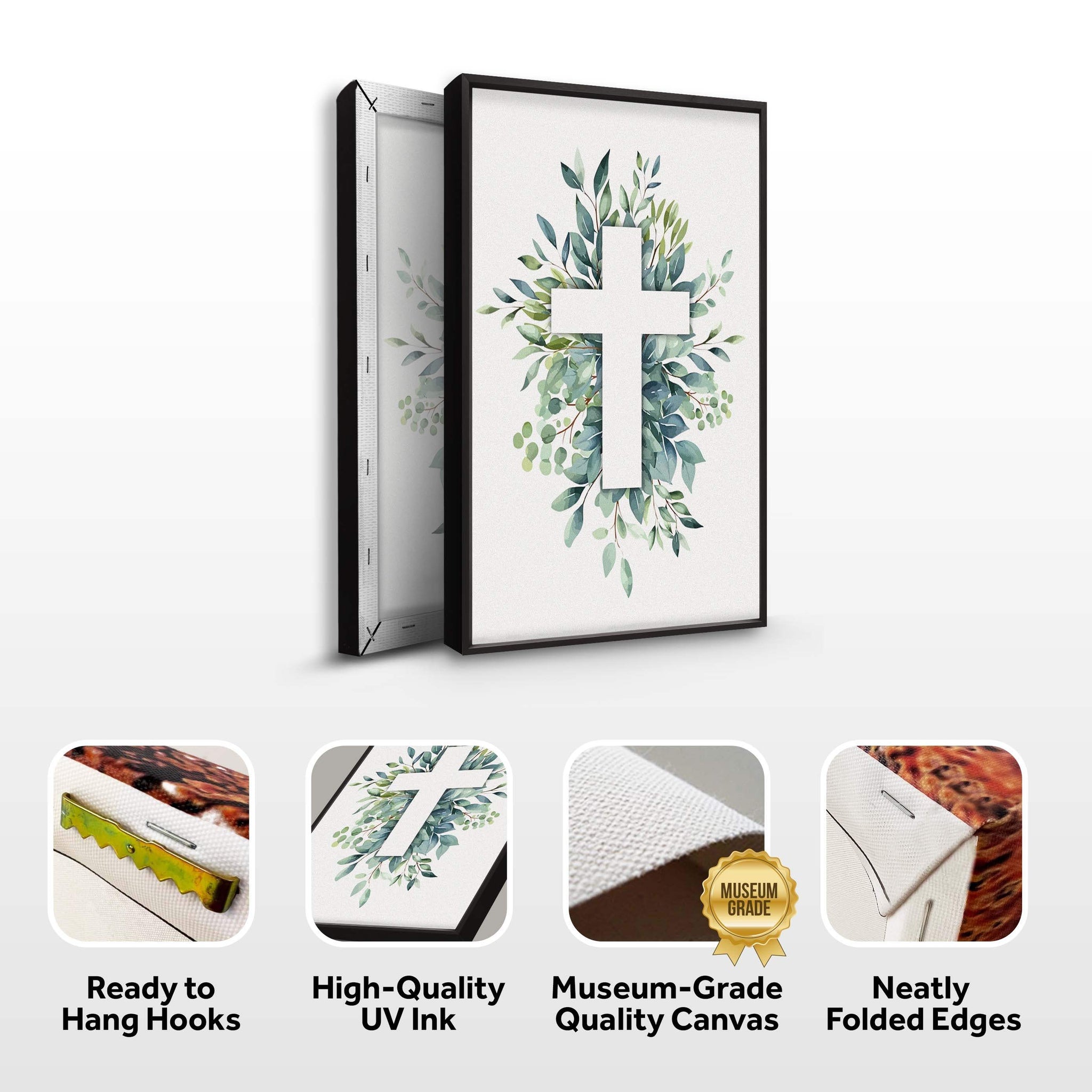 Evergreen Cross Faith Wall Art - Tailored Canvases - Flyclothing LLC