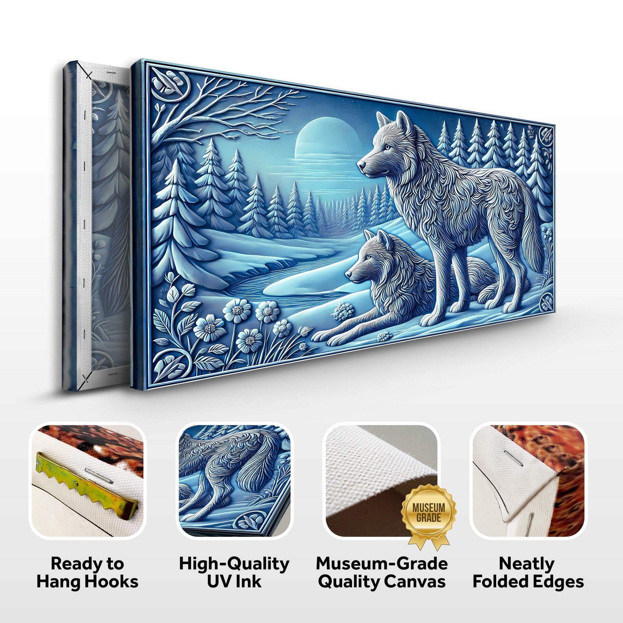 3D Wolves Wall Art VI - Tailored Canvases - Flyclothing LLC