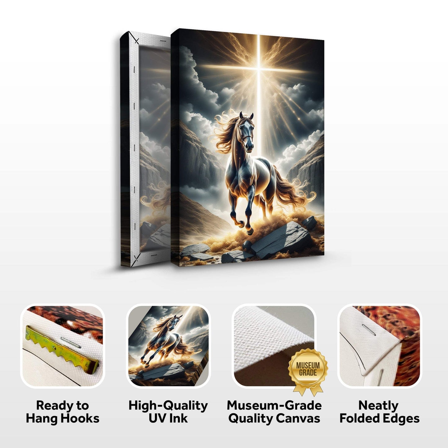 3D Horse Faith Wall Art II - Tailored Canvases - Flyclothing LLC