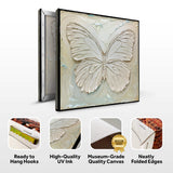 3D White Butterfly Wall Art - Tailored Canvases - Flyclothing LLC
