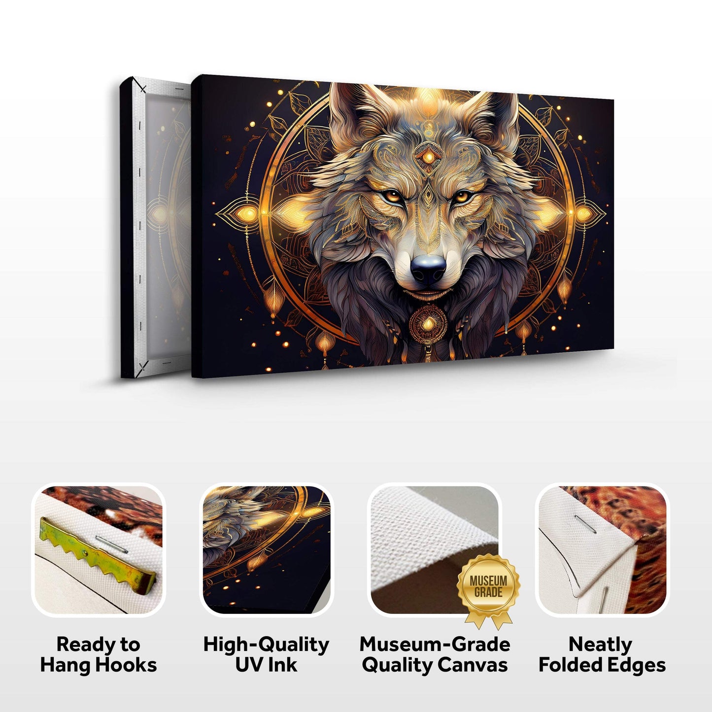 Wolf Head Wall Art - Tailored Canvases - Flyclothing LLC