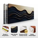Black and Gold Minimalist Abstract Wall Art III - Tailored Canvases - Flyclothing LLC
