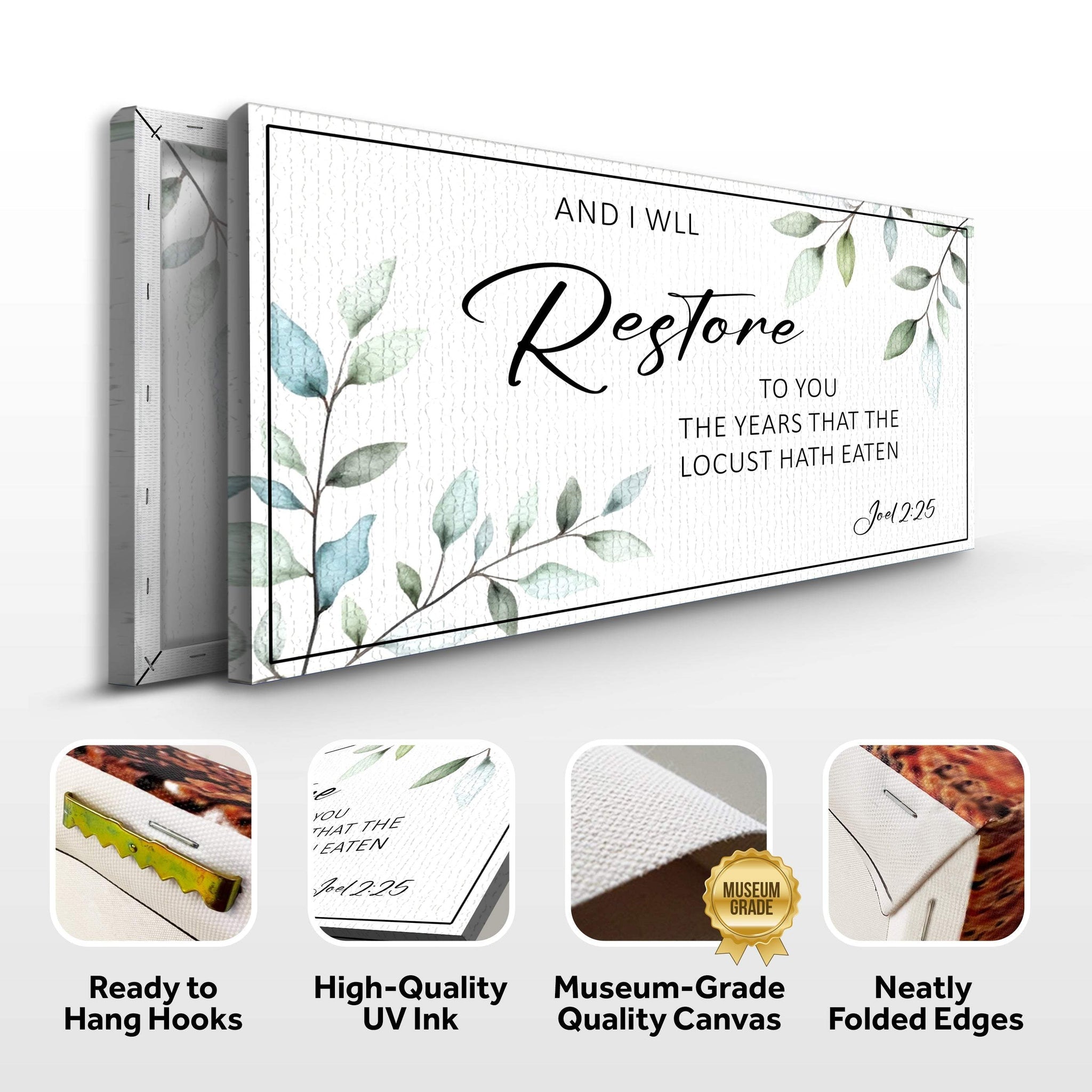 And I Will Restore To You - Joel 2:25 Faith Sign - Tailored Canvases - Flyclothing LLC
