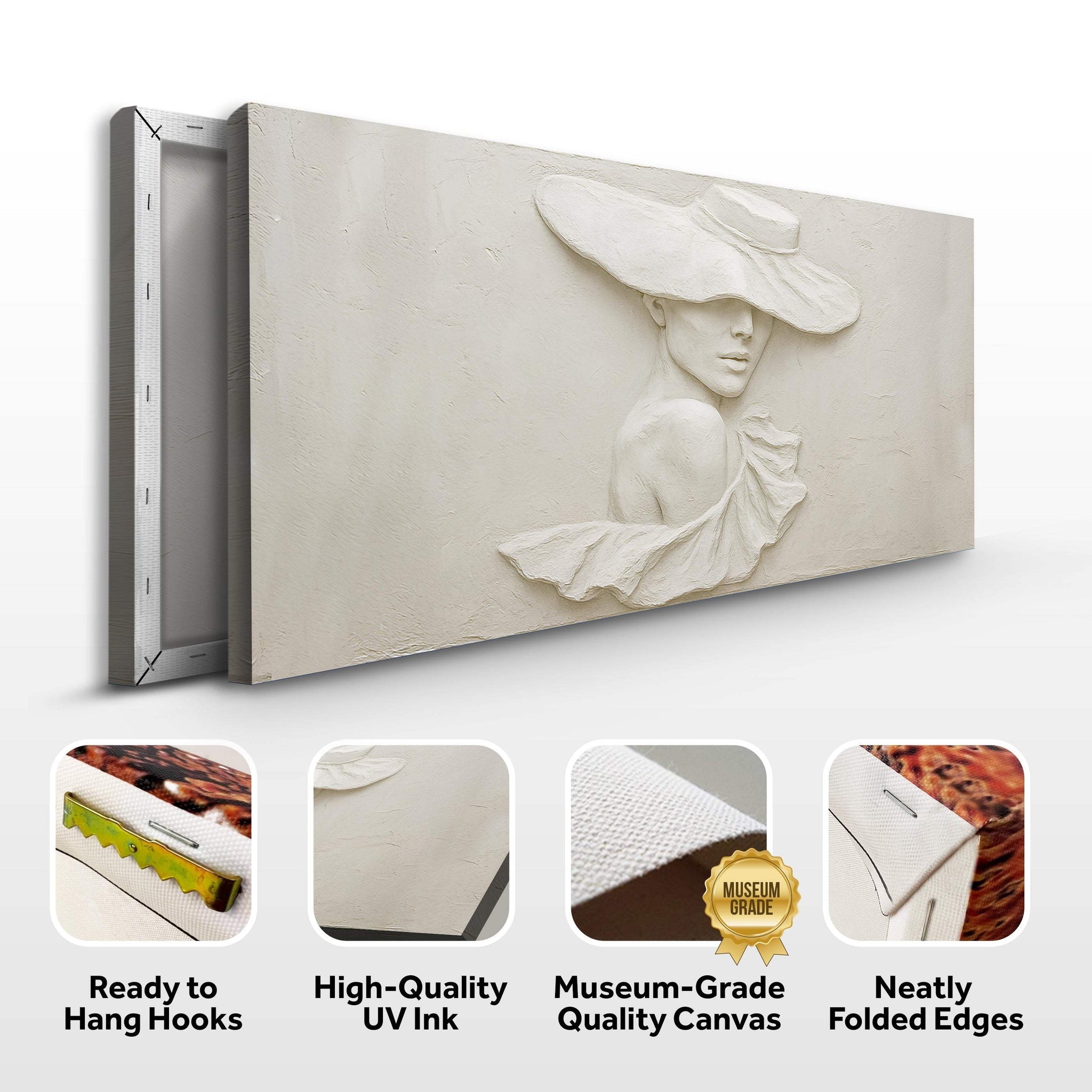 3D Minimalist Female Portrait Wall Art - Tailored Canvases - Flyclothing LLC