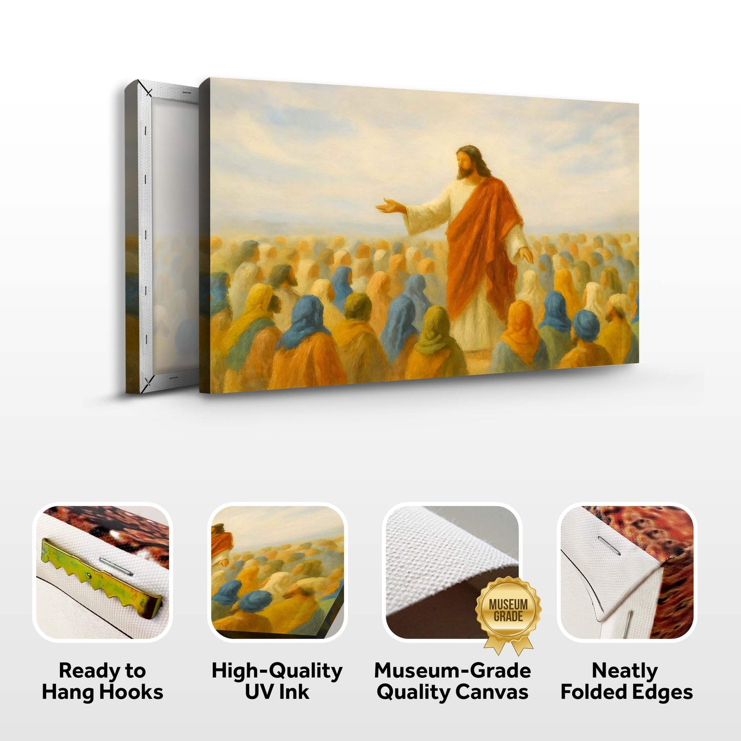 Jesus Speaking To Crowd Faith Wall Art II - Tailored Canvases - Flyclothing LLC