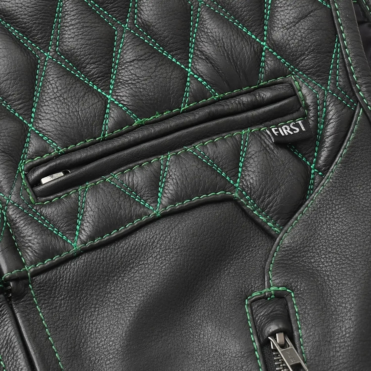 Tactical Emerald Men’s Motorcycle Leather Vest - First Manufacturing Company - Flyclothing LLC