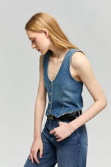 Blue Horizon Denim Vest HJ903 - Hey Joanie - Flyclothing LLC