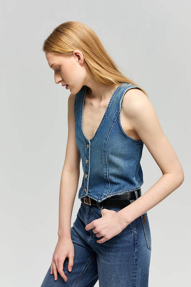 Blue Horizon Denim Vest HJ903 - Hey Joanie - Flyclothing LLC