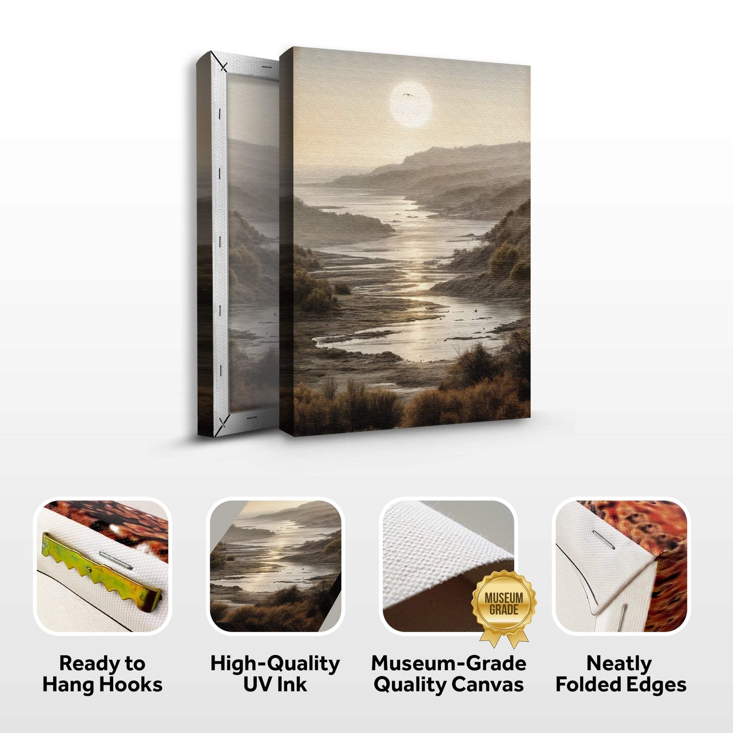 Misty Shores Coastal Impasto Wall Art - Tailored Canvases - Flyclothing LLC