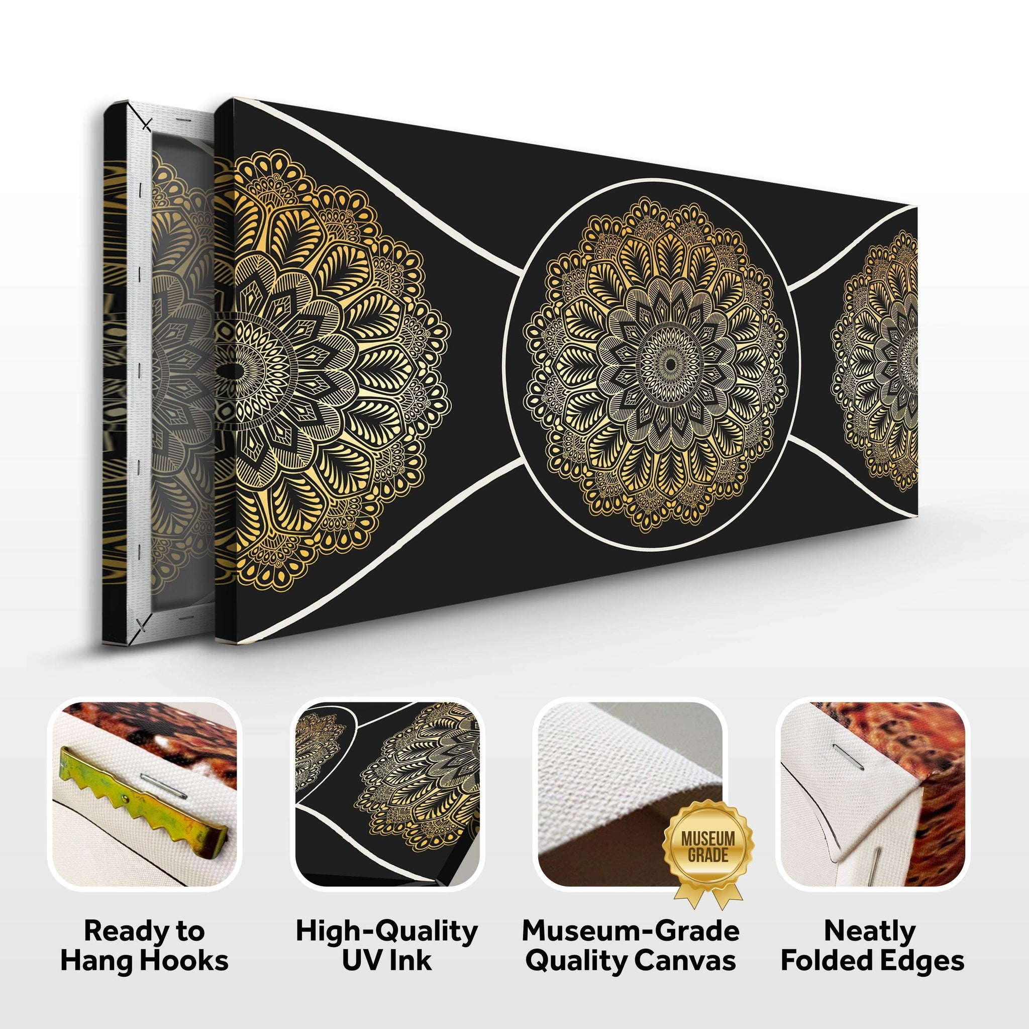 Gold Sacred Geometry Wall Art - Tailored Canvases - Flyclothing LLC