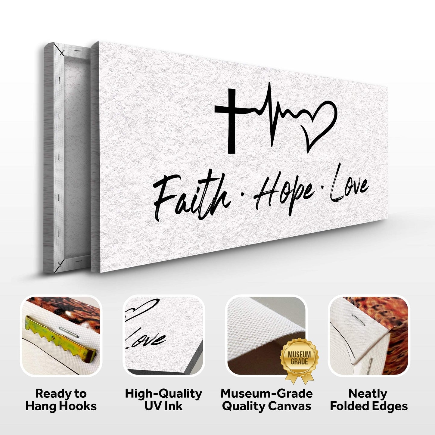 Faith, Hope, Love Faith Wall Art II - Tailored Canvases - Flyclothing LLC