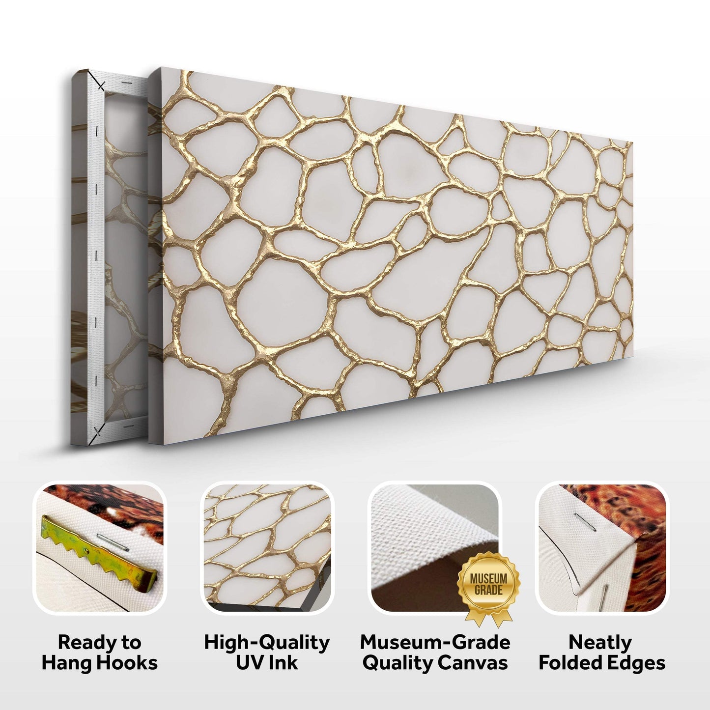 Golden Neurons Wall Art - Tailored Canvases - Flyclothing LLC
