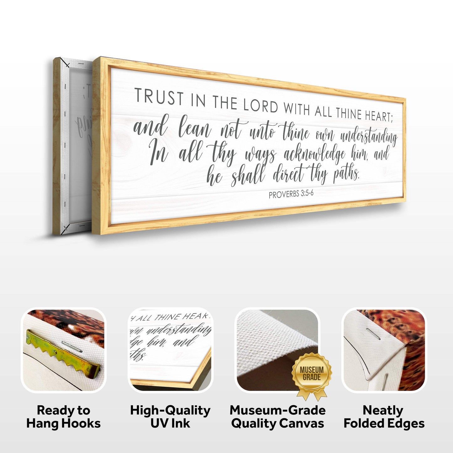Proverbs 3:5-6 Trust In The Lord With All Your Heart Faith Sign - Tailored Canvases - Flyclothing LLC