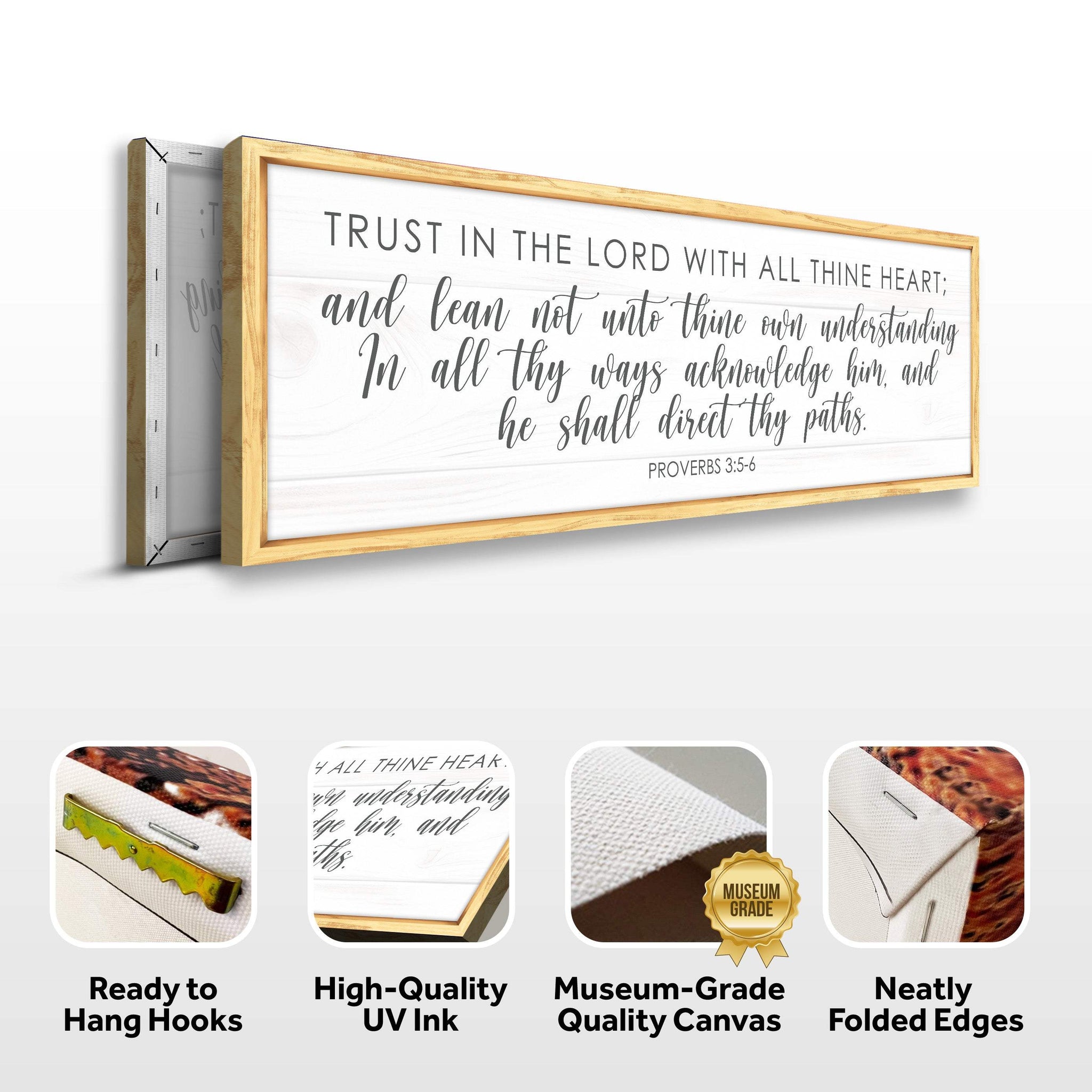 Proverbs 3:5-6 Trust In The Lord With All Your Heart Faith Sign - Tailored Canvases - Flyclothing LLC