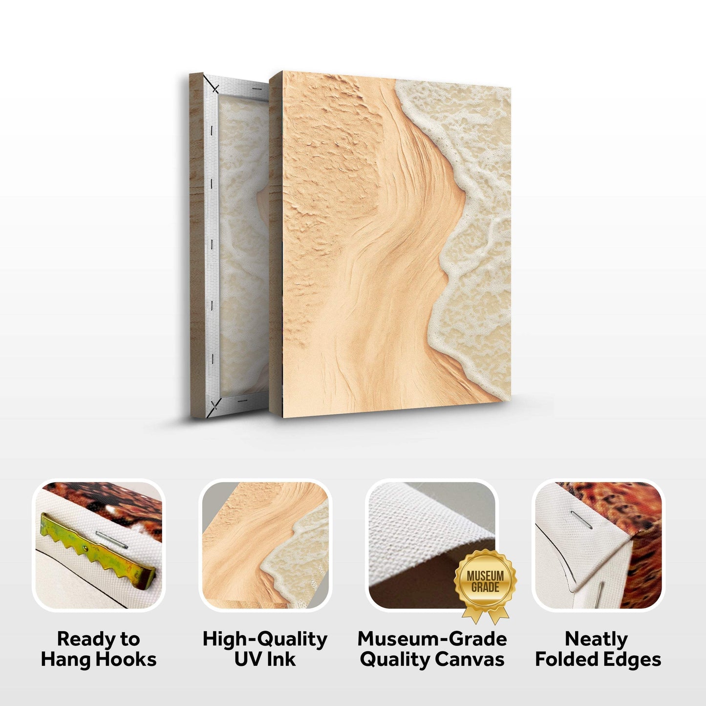Beige Beach Coastal Wall Art - Tailored Canvases - Flyclothing LLC