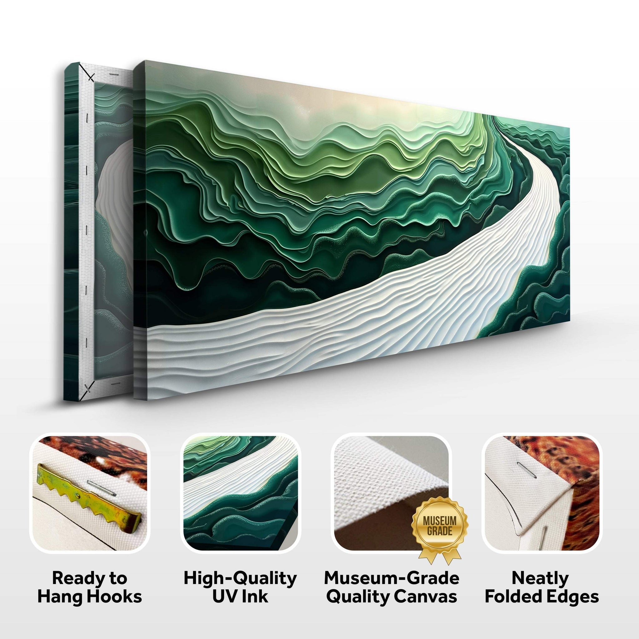Green Rivers Abstract Wall Art III - Tailored Canvases - Flyclothing LLC